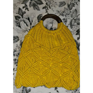Women's Unbranded Yellow Macrame Tote Bag One Size